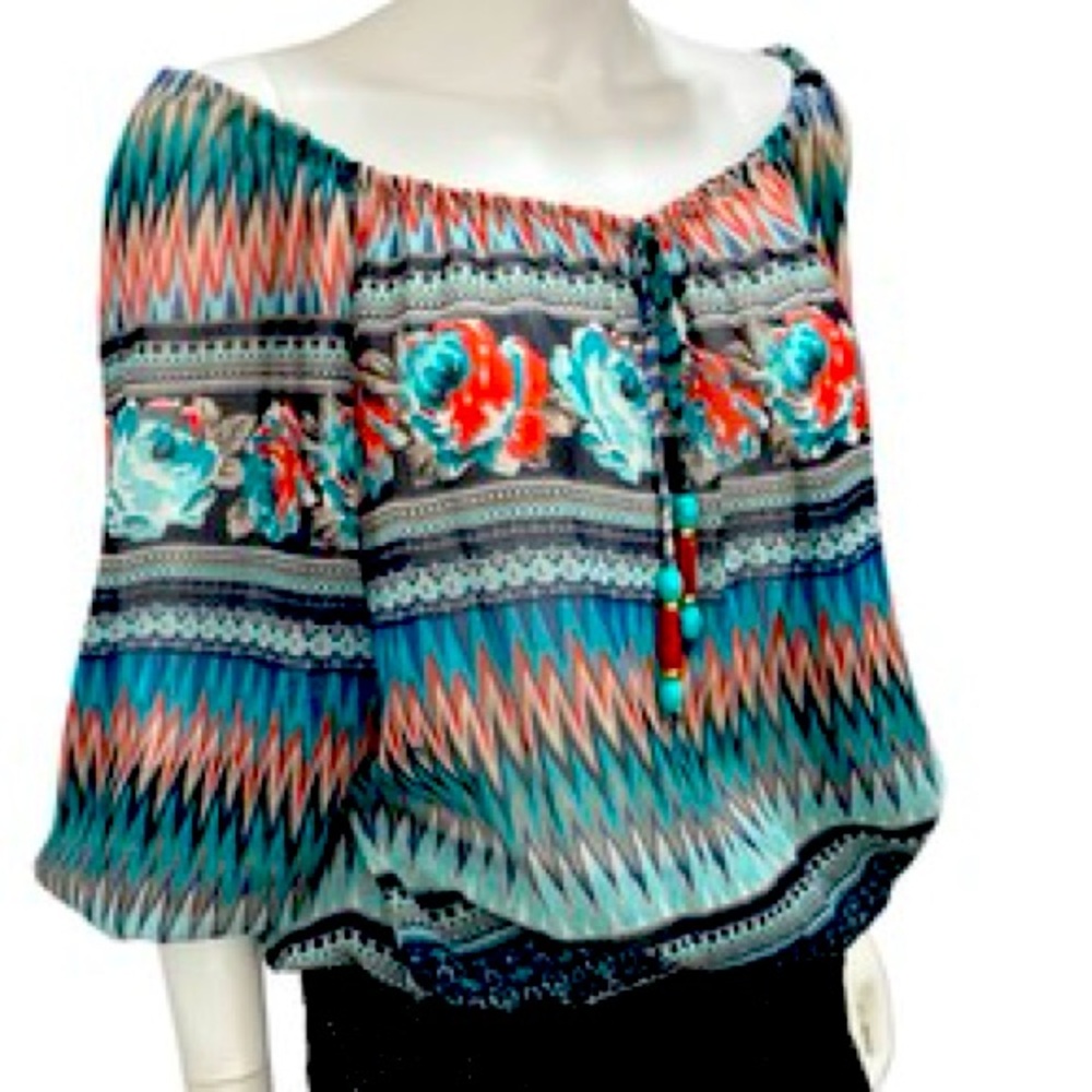 Chic Multicolor Off-Shoulder Blouse - image 1